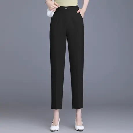 气质女士小直筒哈伦裤女夏季2023新款高腰显瘦九分烟管裤休闲裤子商品大图