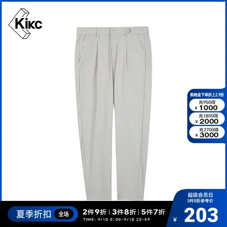kikc休闲裤男2022夏季新款商场同款时尚简约纯色舒适休闲长裤子男商品大图