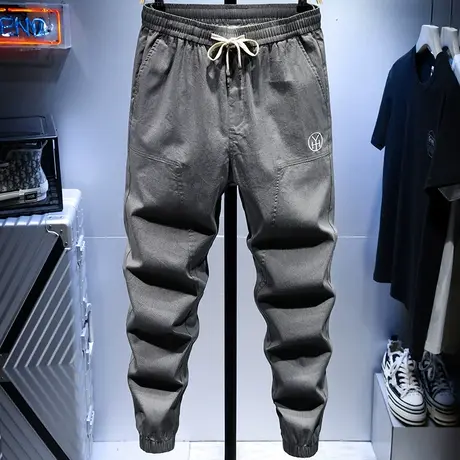 夏季薄款潮牌宽松休闲裤男百搭哈伦束脚长裤子男韩版潮流男士大码商品大图