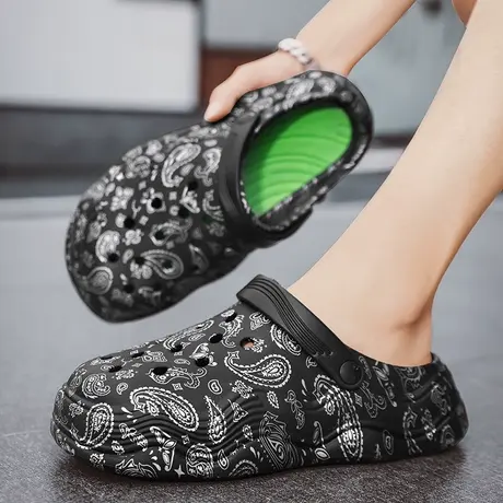 水鞋男款2023夏季厨房防滑鞋男踩屎感涉水男士雨鞋厚底劳保工作鞋商品大图