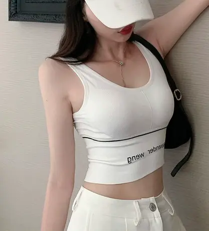 抹胸内衣带胸垫打底美背防走光小背心女学生无钢圈文胸聚拢裹胸棉图片