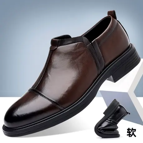 皮鞋男款2024春秋季新款商务正装英伦风休闲鞋男士发型师软底潮鞋商品大图