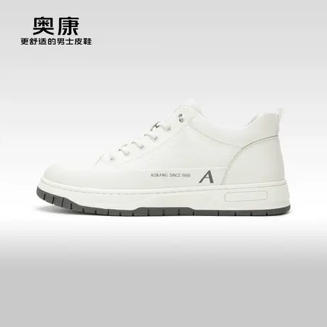 【门店发货】Aokang奥康冬季新款潮流时尚压花休闲板鞋松紧带商品大图