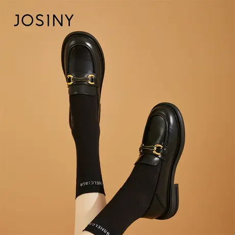 Josiny/卓诗尼乐福鞋女款2024新款春季英伦风小皮鞋通勤软底单鞋商品大图