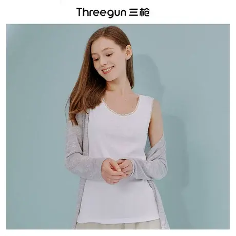 三枪背心女纯棉吊带打底衫修身蕾丝内搭显瘦全棉透气内衣女士背心商品大图