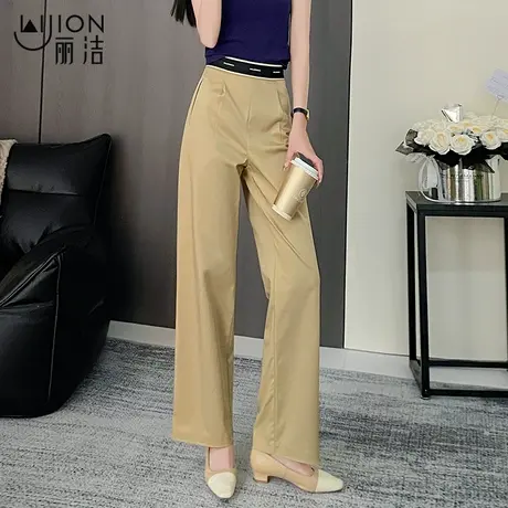 丽洁女裤显瘦直筒裤女夏季薄2025新款白色裤子宽松bf慵懒风阔腿裤商品大图