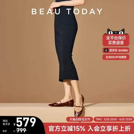 BeauToday法式玛丽珍鞋女夏季新款真皮英伦小皮鞋尖头平底单鞋女图片