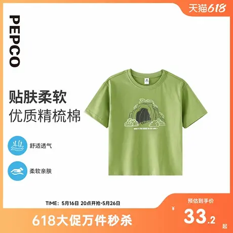 小猪班纳童装25夏装新款儿童短袖T恤中大童男童圆领上衣（三防）图片