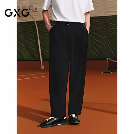 GXG男装 含羊毛阔腿西裤通勤男士休闲长裤25年夏季新品G25X022074商品大图