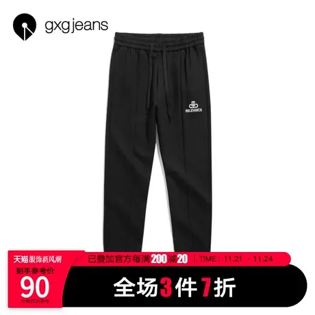 清仓gxg jeans男装秋束脚针织休闲长裤男印花宽松运动裤韩版潮图片