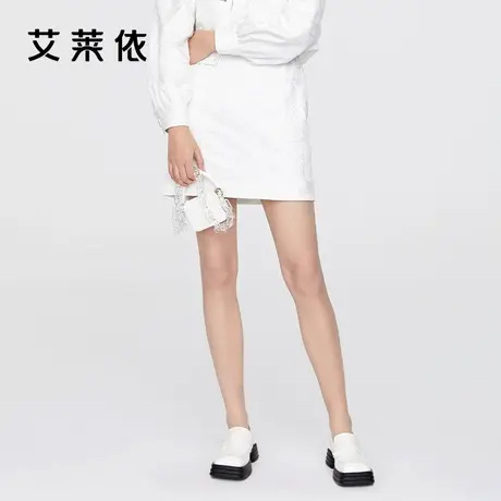 艾莱依商场同款半身裙女爆款花朵暗纹提花短款A字裙设计感裙子夏图片