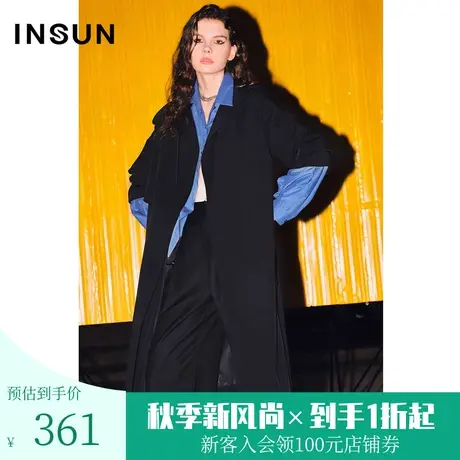 恩裳COVER春秋季时尚双层大翻领挺括大气酷飒型风衣外套女图片