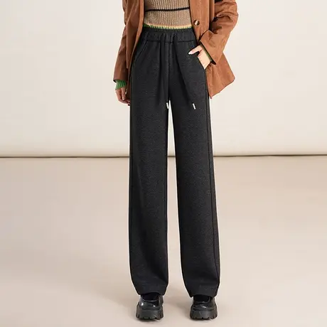 阔腿裤女秋冬2023新款垂感高腰羊毛呢长裤时尚宽松显瘦直筒休闲裤商品大图