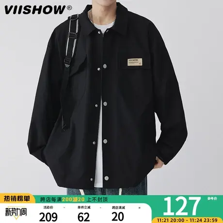 VIISHOW防风冲锋夹克外套男秋季潮牌户外痞帅美式宽松男工装夹克商品大图