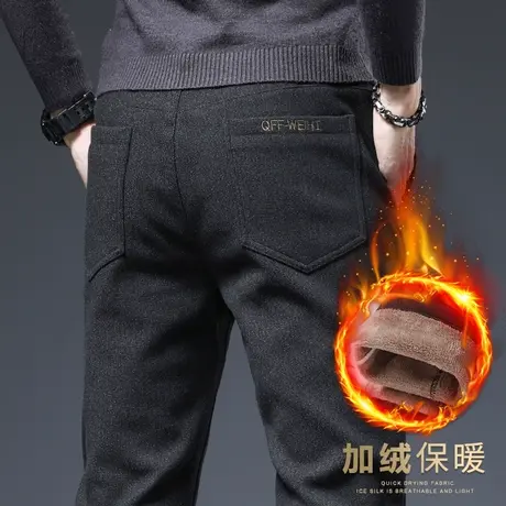 秋冬季加绒加厚休闲长裤男士保暖外穿棉裤2024新款男裤子冬天冬裤商品大图