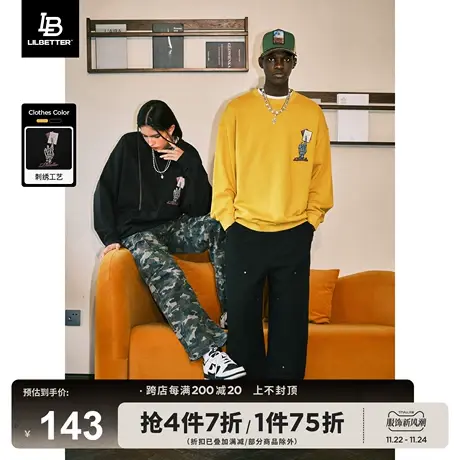 Lilbetter幸运手势390g重磅情侣卫衣潮牌2024新款美式街头外套男商品大图