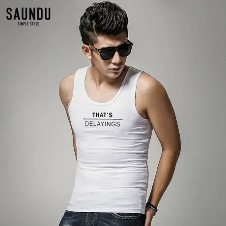 莫代尔吊带背心潮男士上衣服夏季健身跨栏运动紧身弹力修身型汗衫商品大图