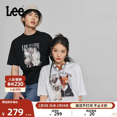 Lee24早春新品舒适版圆领动物图案男女同款短袖T恤LUT0083184LE图片