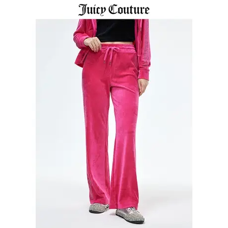 Juicy Couture橘滋休闲裤女2024年春季美式休闲穿搭天鹅绒微喇裤商品大图