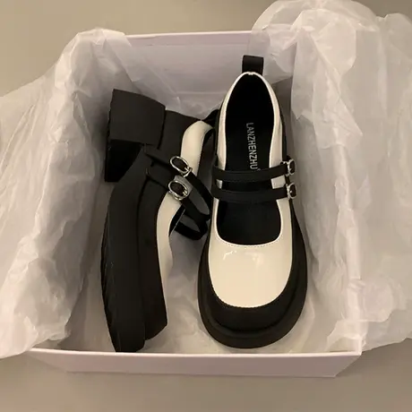 厚底玛丽珍女鞋2023新款夏季复古粗跟高跟单鞋法式小众英伦小皮鞋商品大图