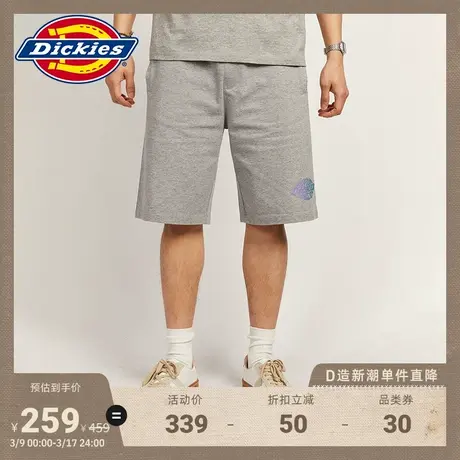 Dickies 工装口袋渐变印花抽绳重磅棉卫裤短裤男女情侣宽松运动裤商品大图