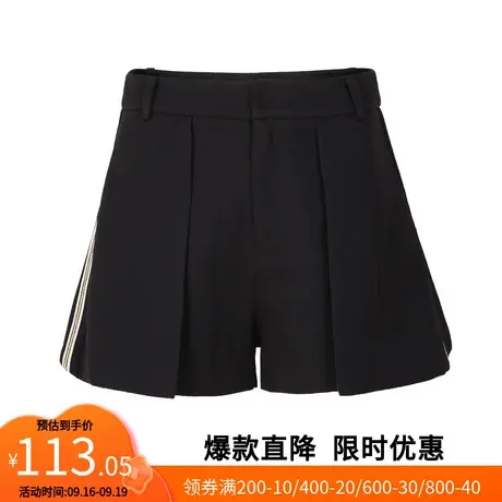 【艾格】2023春季新款女装短裤仿裙摆设计条纹百搭休闲短裤子潮商品大图