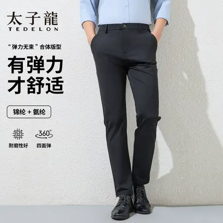 TEDELON/太子龙25春季新款商务易打理弹力耐磨直筒长裤休闲裤男装图片