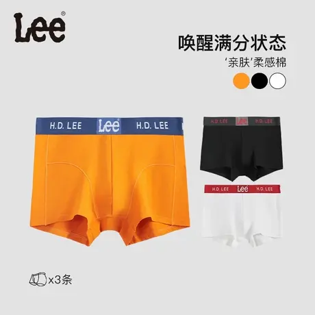 Lee品牌男士内裤纯棉柔软拼色平角裤2024夏季新款休闲贴身短裤商品大图