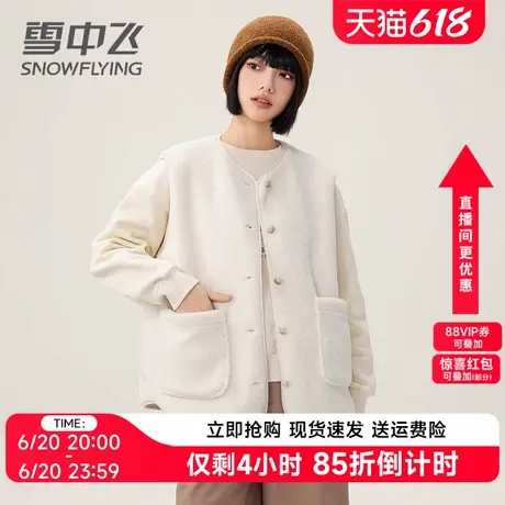 雪中飞摇粒绒马甲女短款外穿2024年新款圆领宽松上衣叠穿春季外套图片