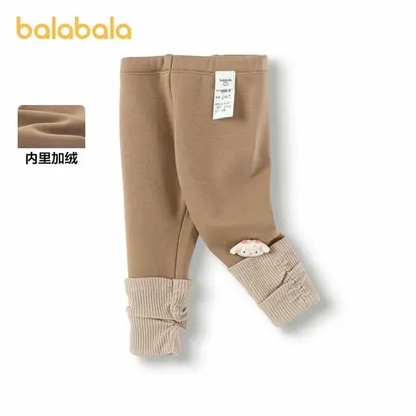 巴拉巴拉宝宝裤子女童打底裤加绒秋冬保暖2024新款潮商品大图