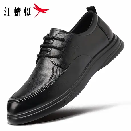 红蜻蜓男鞋秋冬新款鞋子男士休闲平底皮鞋男真皮头层牛皮品牌软底商品大图