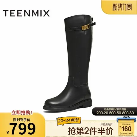 天美意2025冬新款商场同款百搭显瘦舒适长靴女骑士靴BL961DG5商品大图