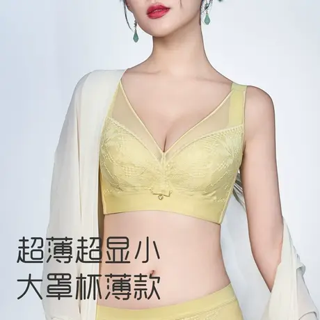 Shaply/莎莲妮内衣女薄款大码光面文胸无痕一片式聚拢上托收副乳商品大图