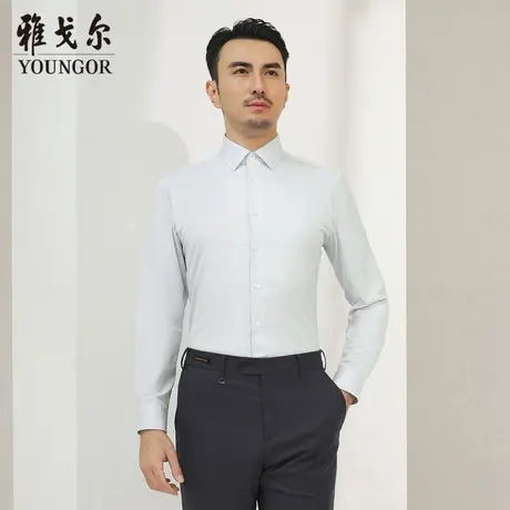 雅戈尔奥莱 商场同款男士长袖衬衫秋季新款官方商务休闲衬衫商品大图