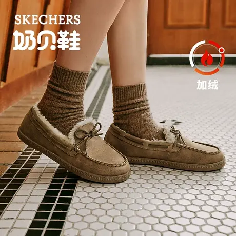 Skechers斯凯奇女鞋百搭单鞋一脚蹬乐福鞋款加绒保暖妈妈鞋秋冬季图片