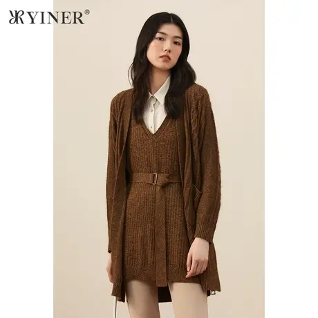 *YINER音儿女装秋季气质休闲宽松毛针织衫商品大图