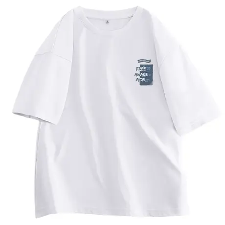 ZR真维斯简约纯棉t恤女短袖2023新款 高级感白色宽松半袖体恤女夏商品大图