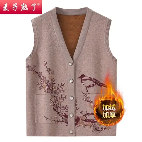 妈妈冬装2023新款加绒加厚马甲奶奶中老年人女装洋气衣服秋冬上衣商品大图