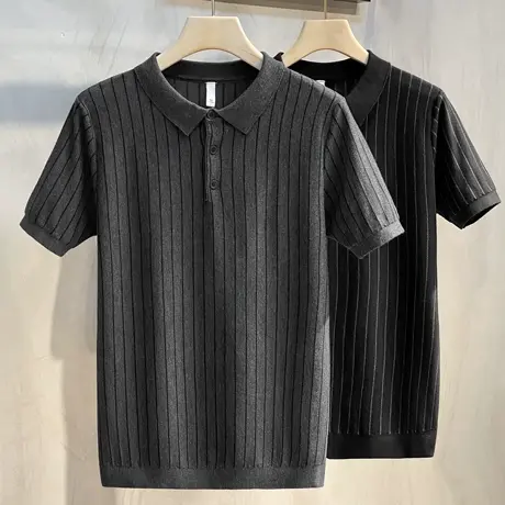 2023春夏季新款男士短袖翻领T恤商务休闲半袖POLO衫针织衫韩版潮图片
