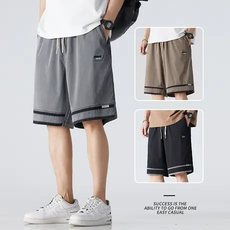 小短裤男士外穿休闲大裤头夏季冰丝男生学生薄款五分青少年中裤子商品大图
