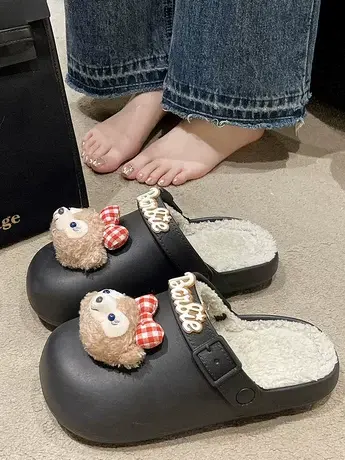 超火卡哇伊星黛露鞋雪莉玫diy厚底洞洞鞋女秋冬外穿ins潮女包头拖图片