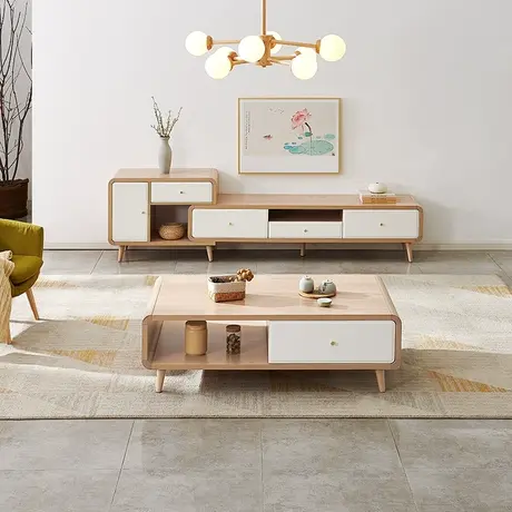 【门店】全友家居茶几电视机柜组合现代北欧小户型可伸缩670118图片