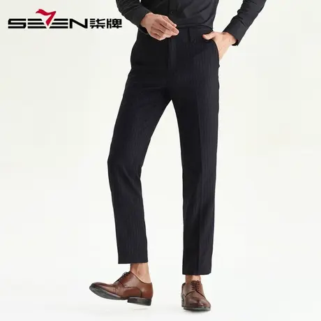 【清仓】柒牌男装秋冬商务休闲裤子男士时尚直筒混纺婚庆西服长裤商品大图