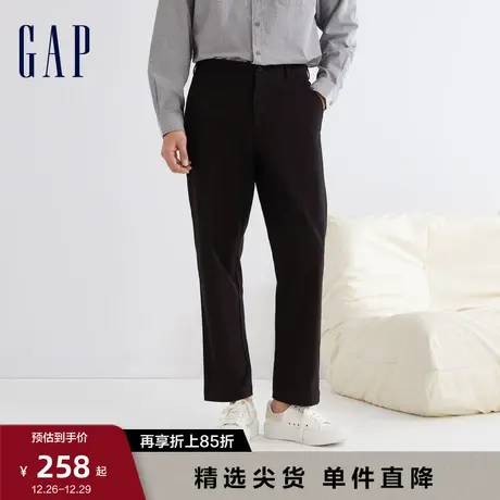 Gap男装春秋高级商务斜纹布休闲裤直筒裤时尚休闲舒适长裤840885图片