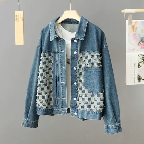 春秋港风洋气减龄网红牛仔短外套女宽松ins潮百搭设计感炸街夹克图片