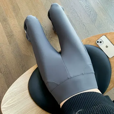 灰色微喇裤女2024春秋新款休闲紧身窄版阔腿显高显瘦百搭拖地长裤商品大图