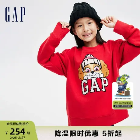 【汪汪队联名】Gap女童冬季新年款抓绒保暖洋气运动卫衣847117商品大图