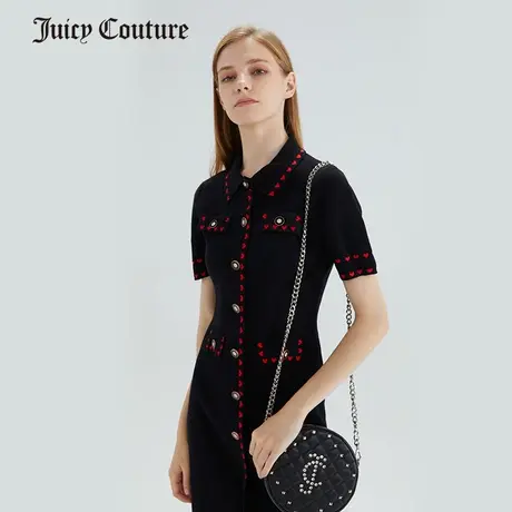 Juicy Couture橘滋连衣裙女夏季新款显瘦针织赫本风法式连衣裙女图片