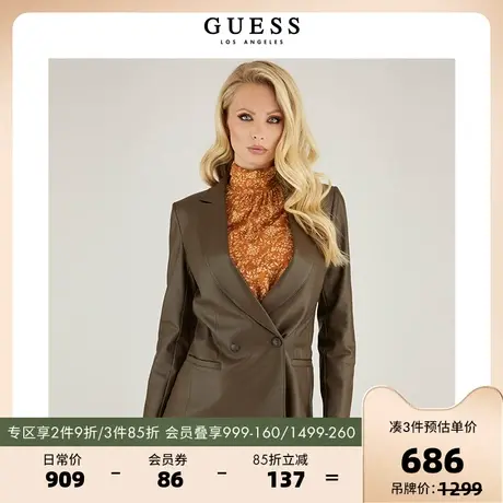 GUESS女士哑光高级舒适西装外套W2BN33WERD0商品大图