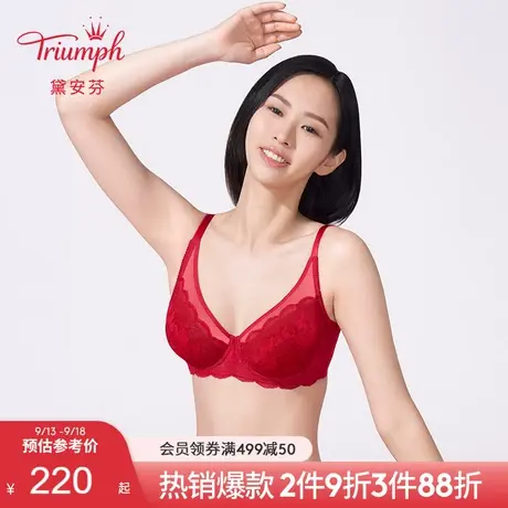 Triumph/黛安芬经典丽姿大胸显小性感侧收副乳蕾丝内衣女E004222商品大图